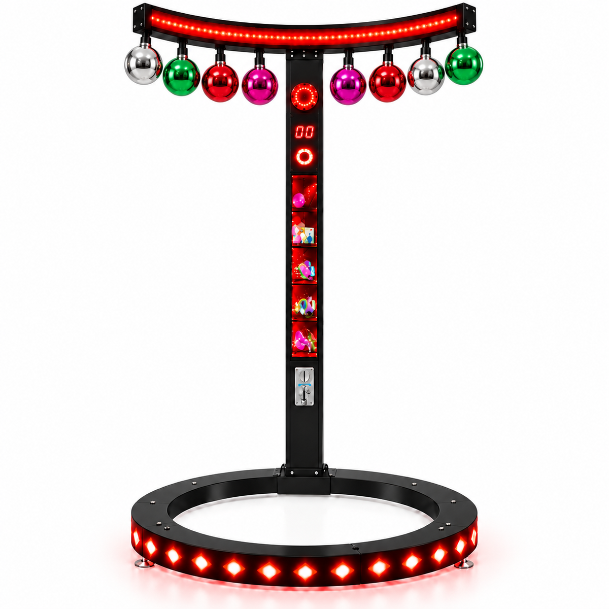 Reaction Ring™ Stick Catching Game with Neon LED Lights and Prize Windows