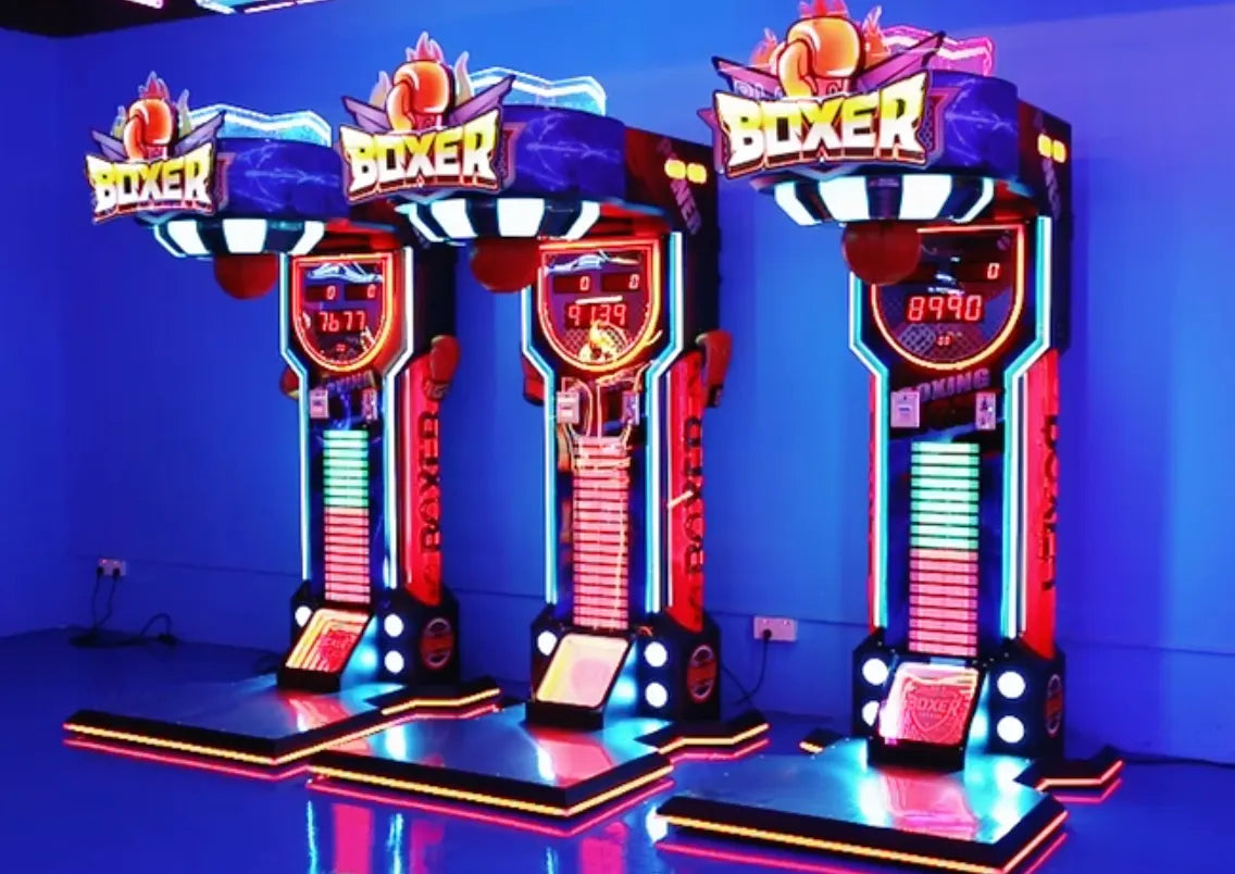 MMA Fight Boxer Extreme™ - Heavy Hit Arena with Power Up Light Package | Boxing Arcade Machine with Neon Lights, Boxing, Creative Arcades