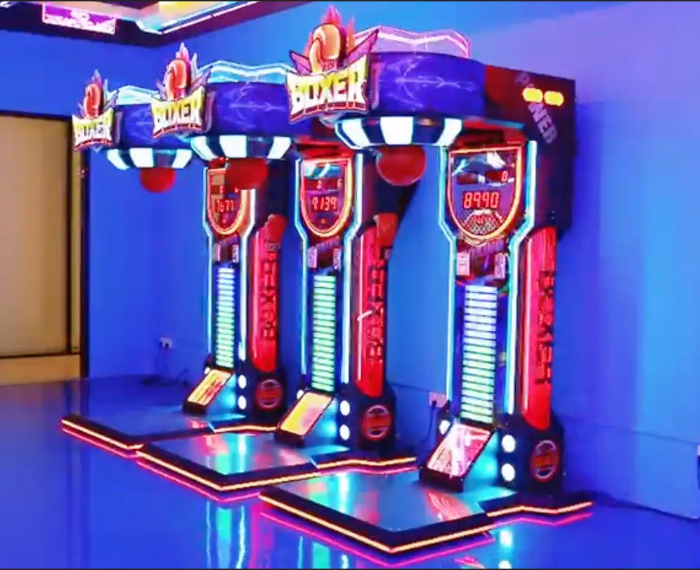 MMA Fight Boxer Extreme™ - Heavy Hit Arena with Power Up Light Package | Boxing Arcade Machine with Neon Lights, Boxing, Creative Arcades