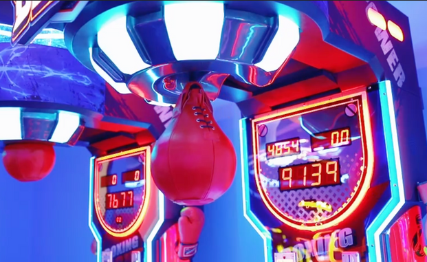 MMA Fight Boxer Extreme™ - Heavy Hit Arena with Power Up Light Package | Boxing Arcade Machine with Neon Lights, Boxing, Creative Arcades