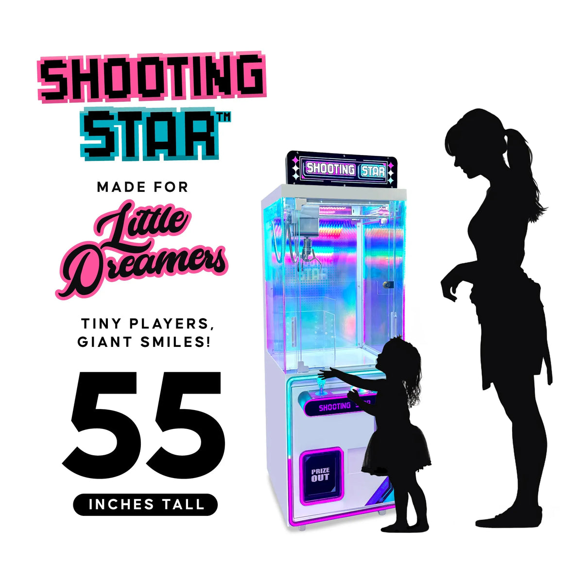 GlowBox 21 Claw Machine - 7-Color Neon Lights