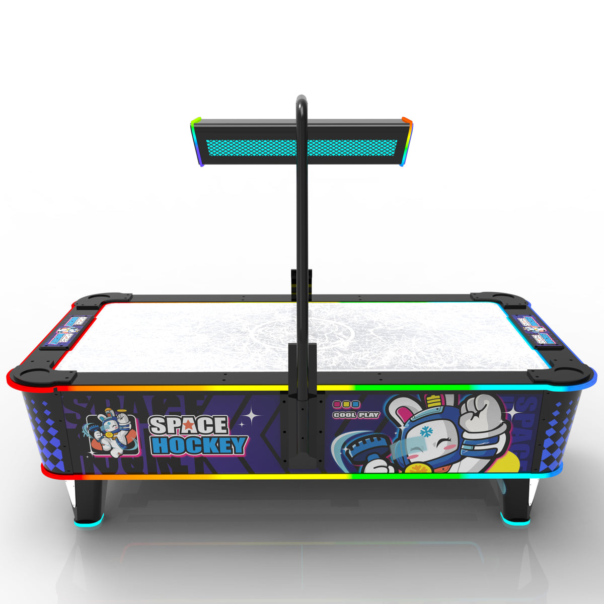 Space Hockey™ Air Hockey Table with Neon Cabinet Lights and Digital Scoreboard, Air Hockey Machine, Creative Arcades