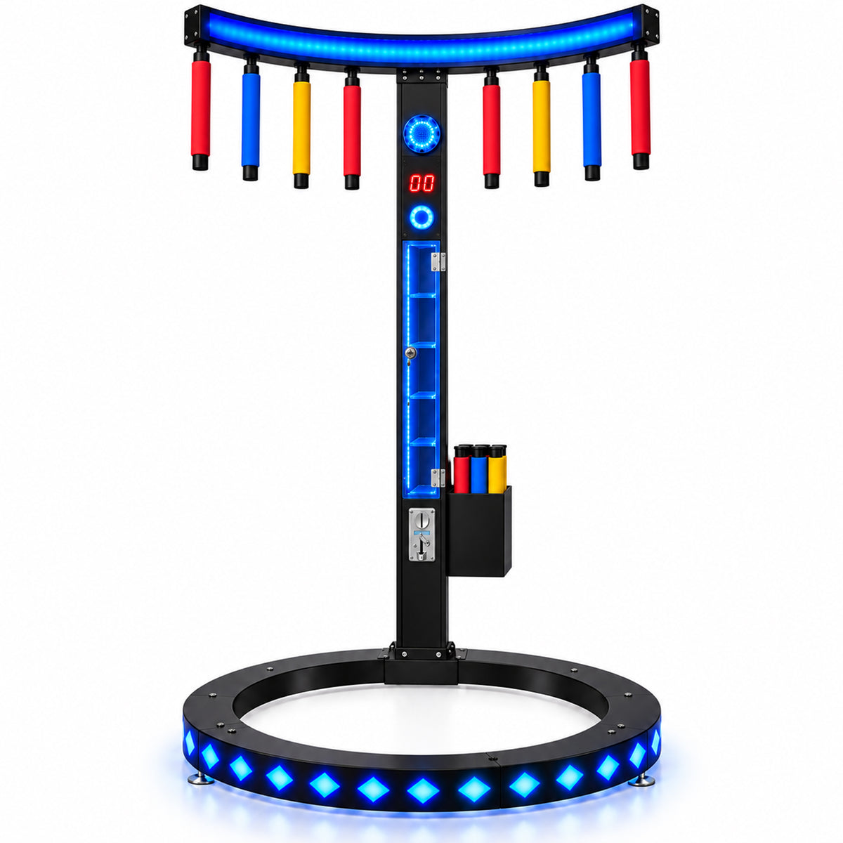 Reaction Ring™ Stick Catching Game with Neon LED Lights and Prize Windows, Amusement Arcade, Creative Arcades