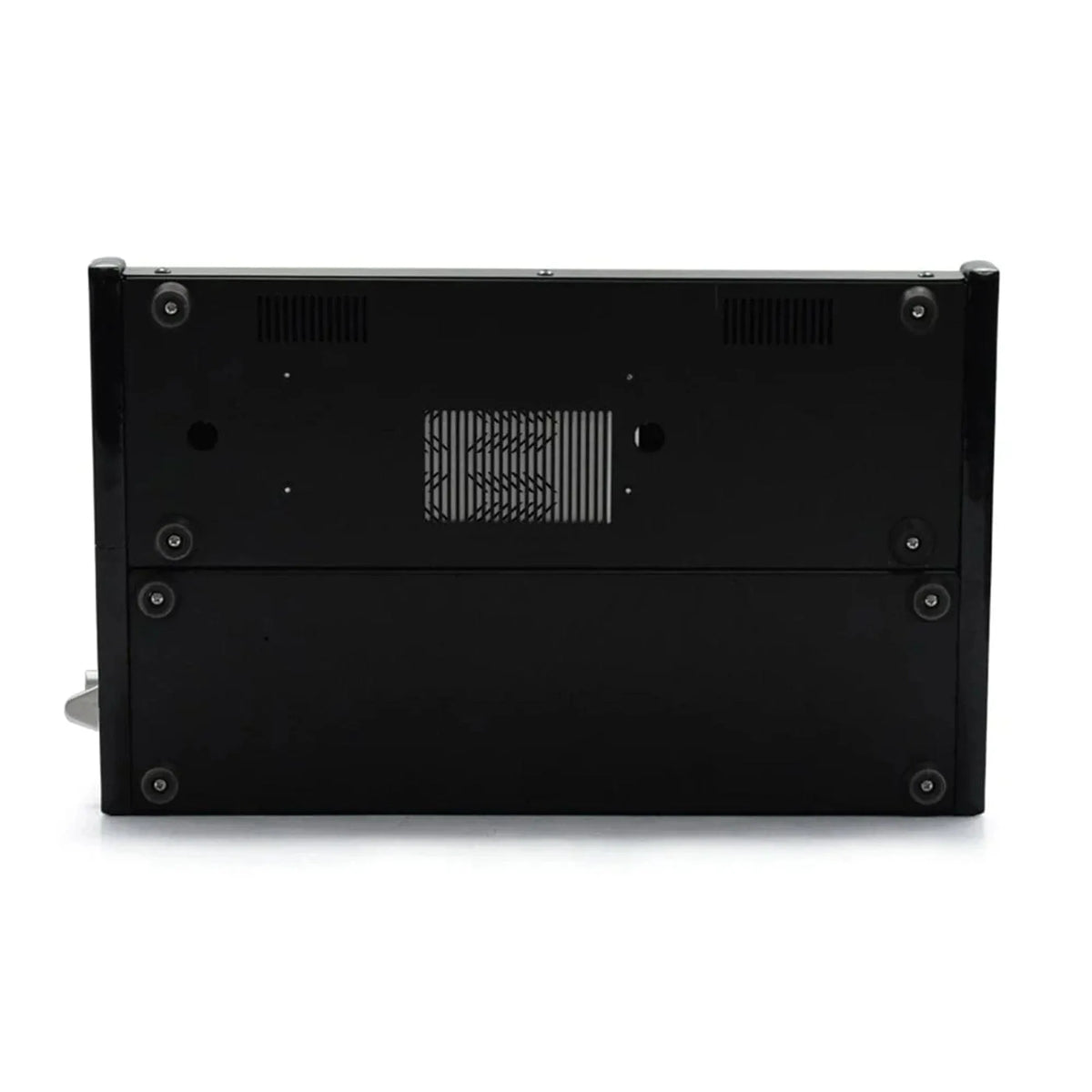 underside of a black electronic device