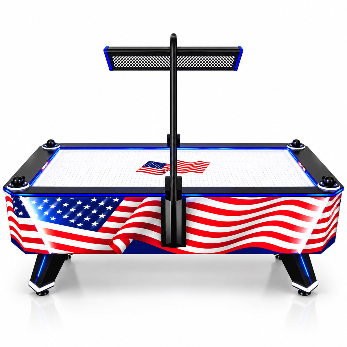US Flag Air Hockey Table with Upgraded LED Lighting and Dual Fan System, Air Hockey Machine, Creative Arcades