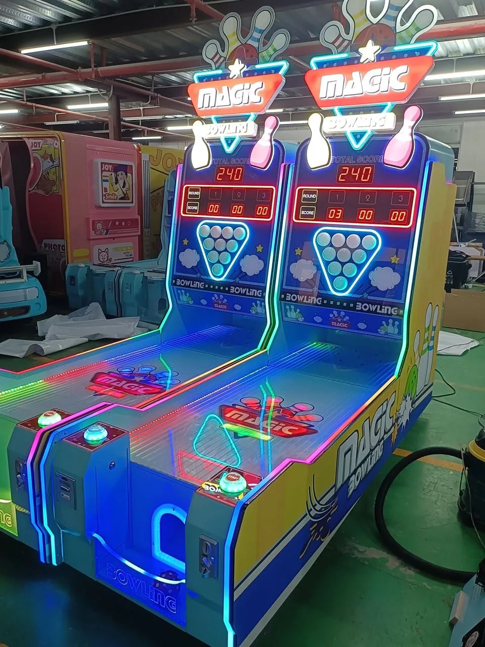 Magic Bowling Strike Zone™ Roll & Score Arcade with Real Pins and Neon Lights