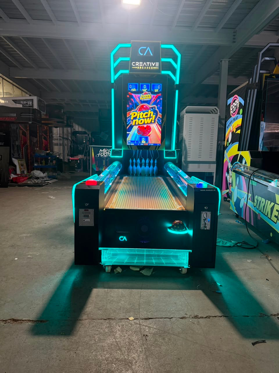 Heritage Collection Luxury Bowling Arcade Machine with Neon Cabinet Lights and Digital Screen, Skeeball, Creative Arcades