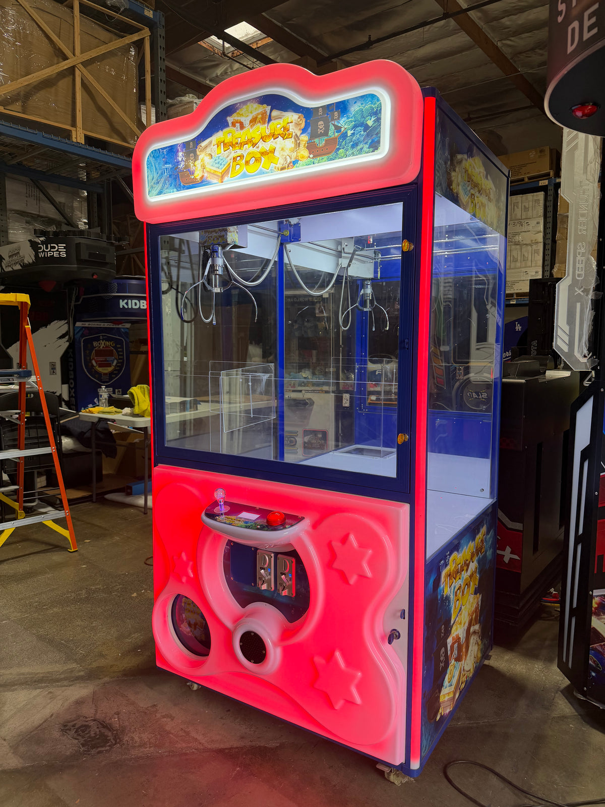 Treasure Box™ 41" Claw Machine w/ LED Cabinet Lights in all RGB Colors USED, Claw Machine, Creative Arcades