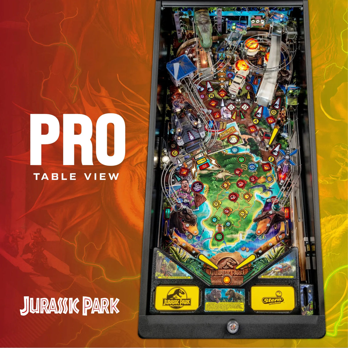 Pro Jurassic Pinball Machine by Stern Pinball, Stern Pinball, Creative Arcades