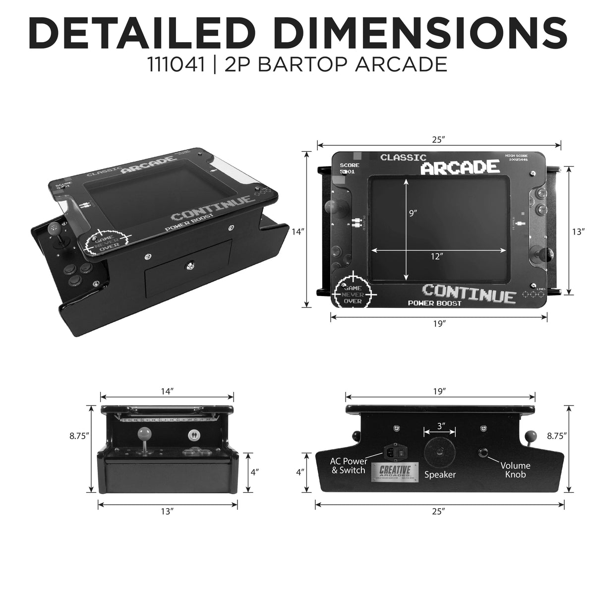 Dimensions For 2-player Bartop Arcade Machine