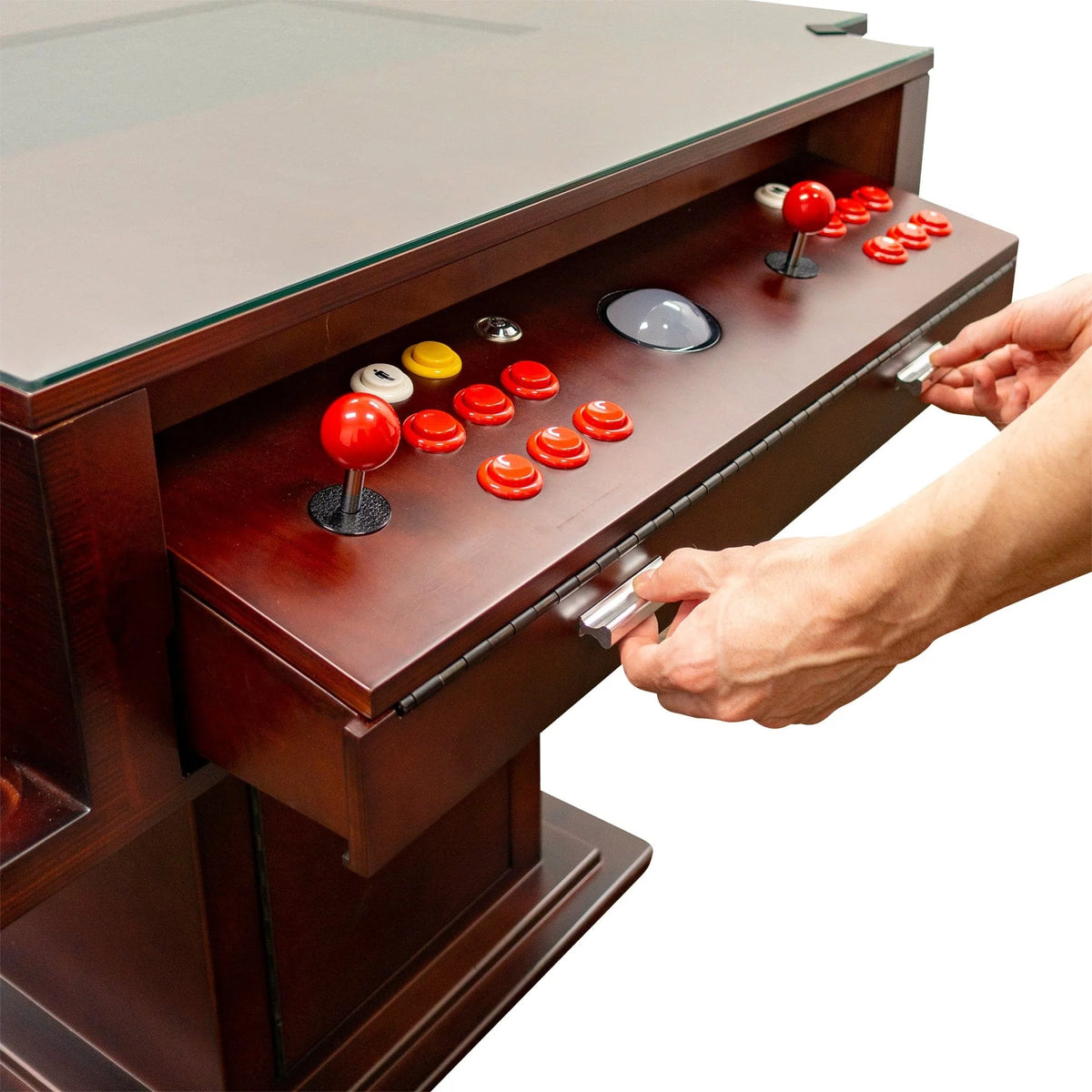 pulling out a control panel drawer