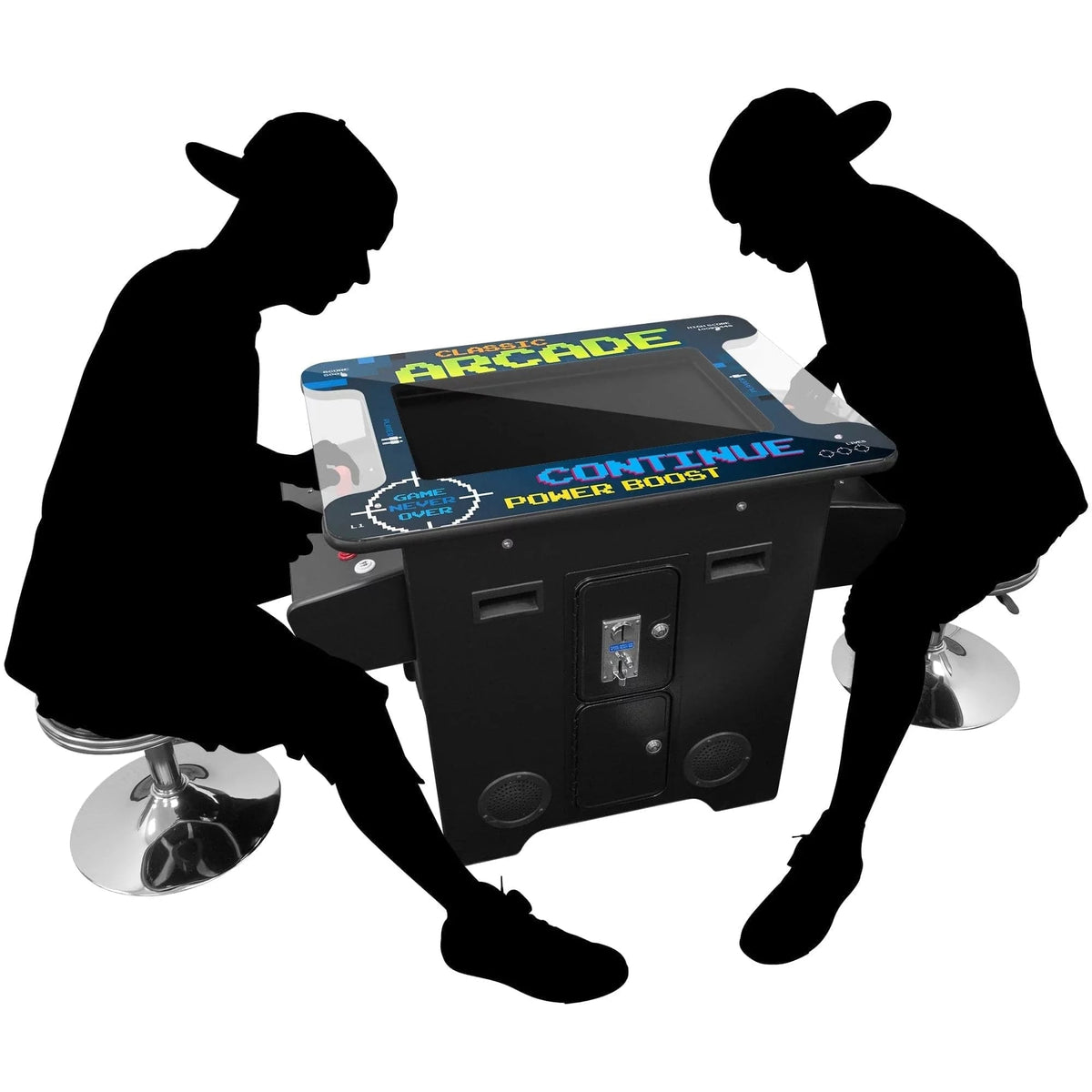 2 Player Playing Tall Pub Cocktail Arcade Machine