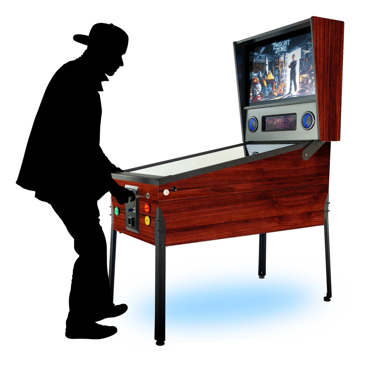 Dark Walnut Wood Grain TR2 Virtual Pinball Machine 