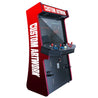 Slim Stand-Up Arcade with Trackball | 43" LCD | 6296 Games | Trackball | 2 Tall Stools | custom artwork